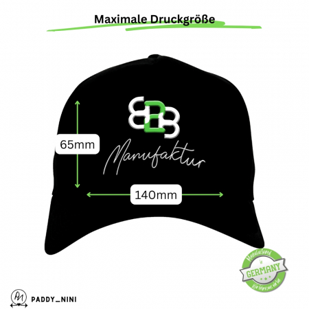 Premium FLEXFIT 5-Panel Curved Classic Snapback - zweiseitig bedruckt